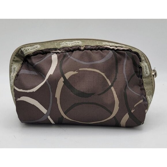 Lesportsac Other - LeSportsac Zippered Cosmetic Pouch / Small Travel Bag – Brown & Olive Abstract P